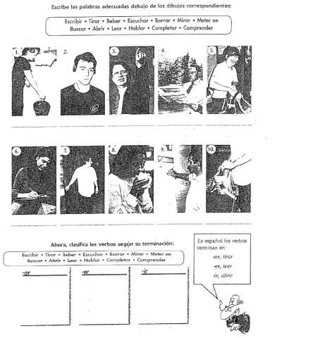 Verbos en infinitivo