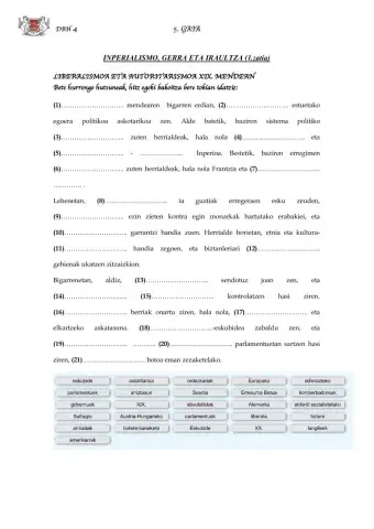 (DBH 4) Inperalismo eta gerra (1)