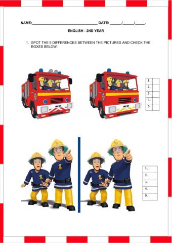 Firefighter spot the differences