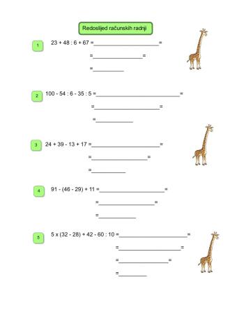 Redoslijed računskih radnji