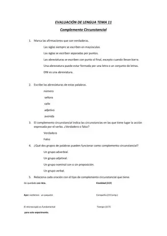 Evaluación C. Circunstancial 6º Primaria