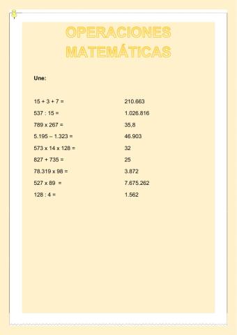 Operaciones matemáticas