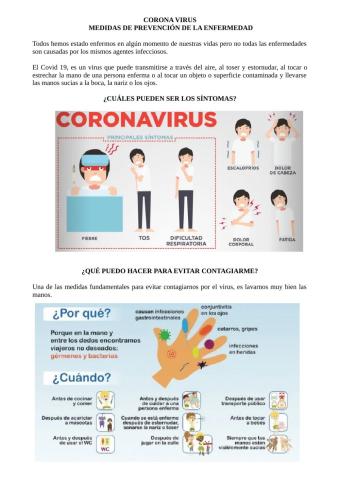 Medidas de prevención del Corona virus