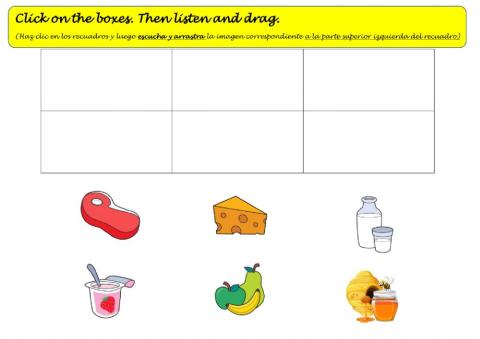 Food: Listen and drag