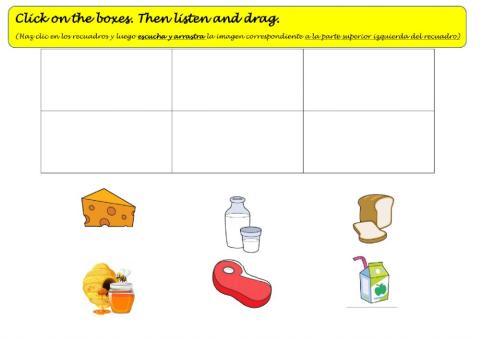 Food: Listen and drag