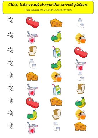 Vegetables: Listen and choose