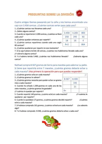 Preguntas en la división abn