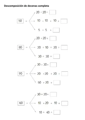 Descomposición de decenas completas