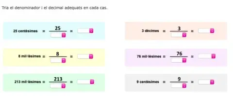 Nombres decimals com a forma de fracció