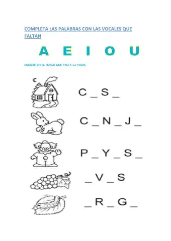 Coloca las letras y números