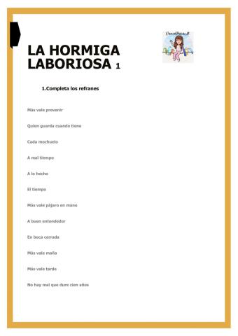 La hormiga laboriosa 1