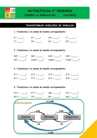 Unidades de medida - ángulos