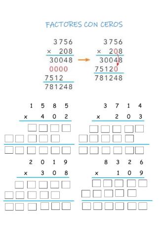 Factores con ceros