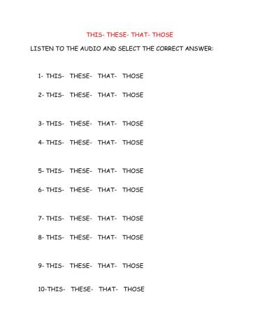 This- these-that- those