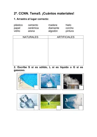 Los materiales (segundo)