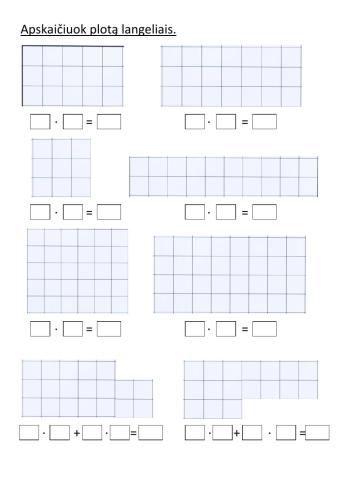 Ploto skaičiavimas langeliais