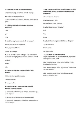 Test juegos olimpicos