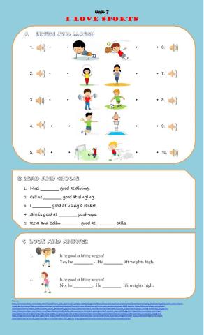 Unit 7 I Love Sports