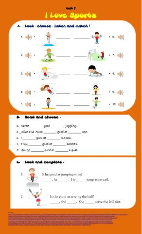 Unit 7 I Love Sports