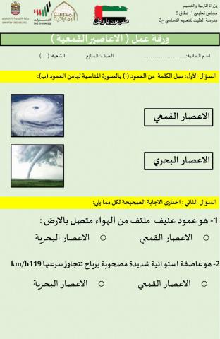 ورقة عمل الاعاصير