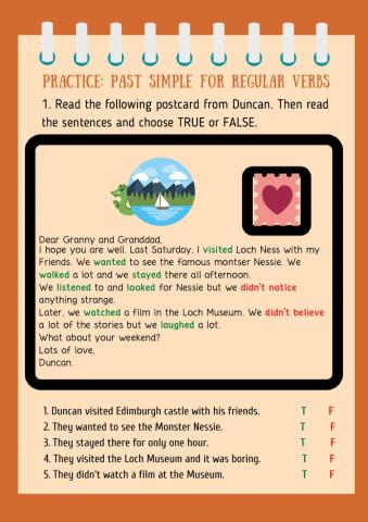 Grammar past simple regular verbs