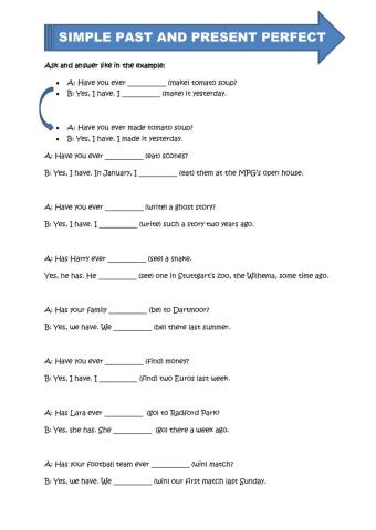 Simple past and present perfect: questions and answers