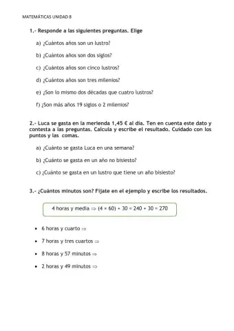 Mates Unidad 8 Tiempo