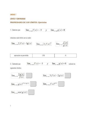 Propiedades de los límites