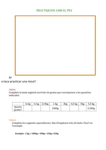 Practiquem amb el pes