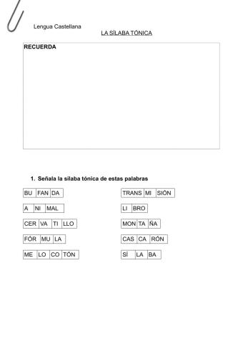 La sílaba tónica