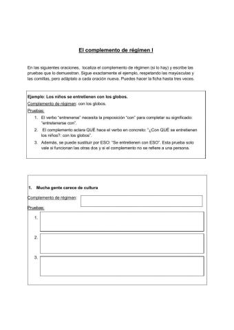 El complemento de régimen I