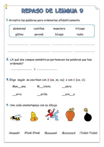 Repaso lengua 9-3º