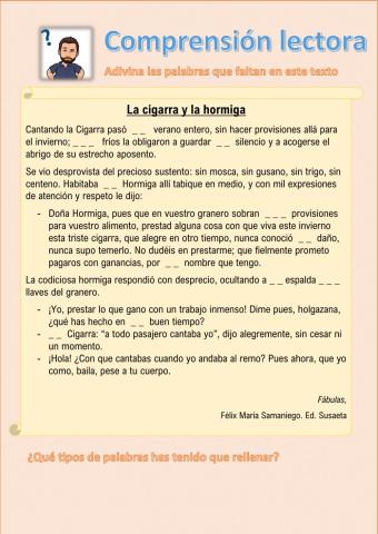 Ficha comprensión lectora