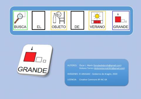 Busca el objeto de verano grande