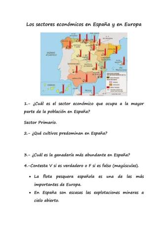 Los sectores económicos en España y Europa