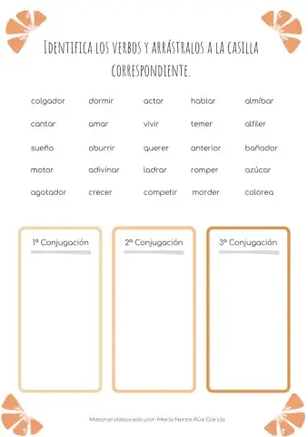 Identificamos y clasificamos. Las conjugaciones verbales.