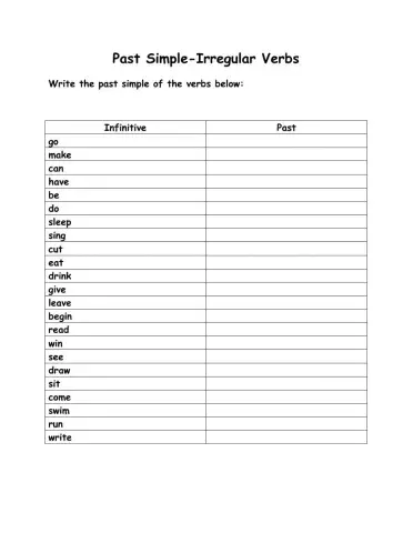 Past Simple-Irregular Verbs