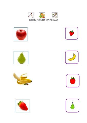 Asociación foto-dibujo fruta