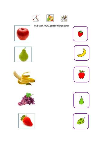 Asociación foto-dibujo fruta