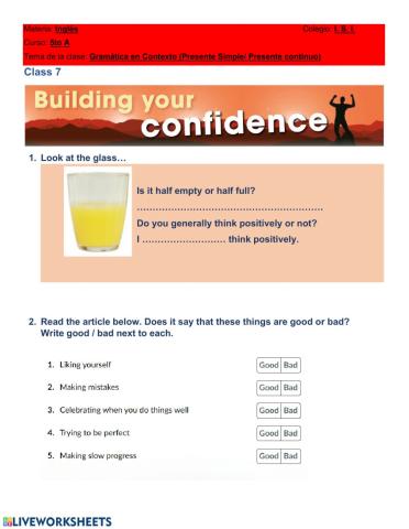 Building your confidence
