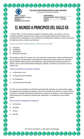 Quiz Imperialismo - Primera Guerra Mundial