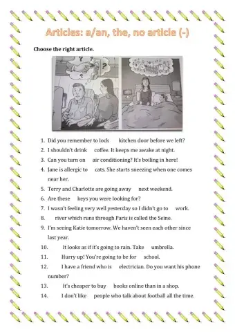 Articles: a-an-the-no article