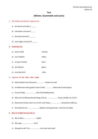 Gesundheit und Krankheit