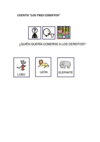 Cuento de los tres cerditos pictogramas pregunta5