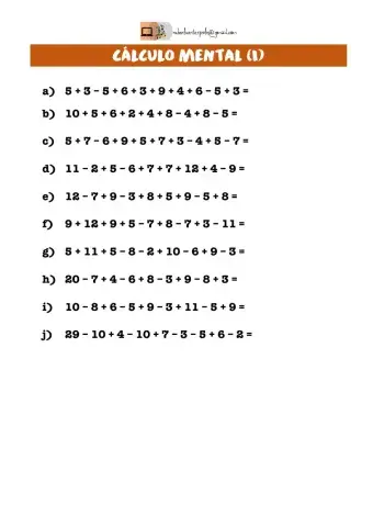 CÁLCULO MENTAL I