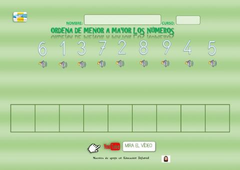 Los números 1 al 9