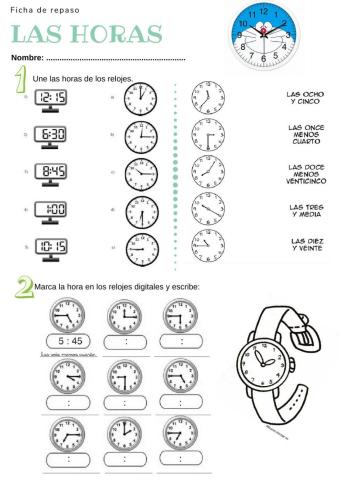Repaso de las horas