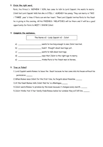 Romeo and Juliet after reading part 2