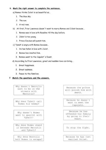 Romeo and Juliet after reading part 3