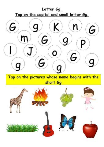 Tap on the capital and small letter Gg